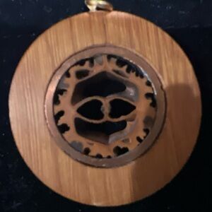 RARE-Vintage Walnut Pendant was handcrafted in the USA during the 1960-70’s.
